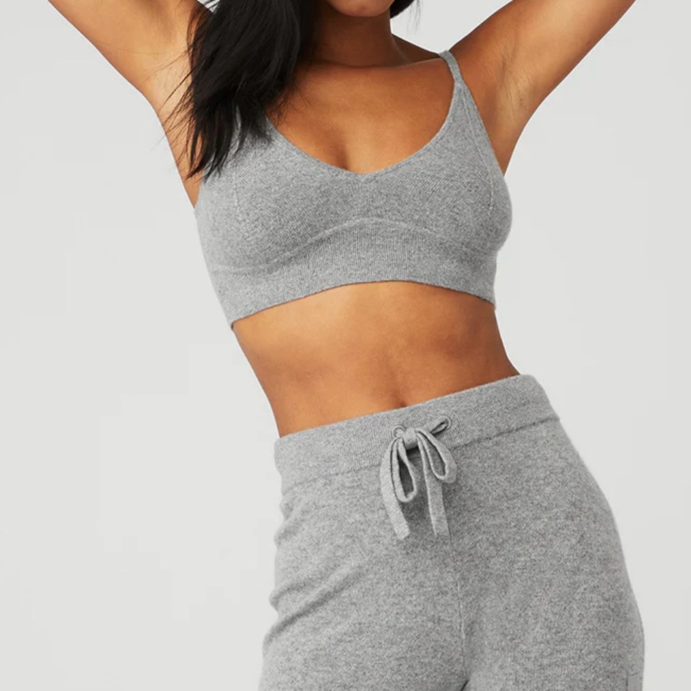 ALO Yoga Heather Gray Sports Bra - Picture 2 of 11